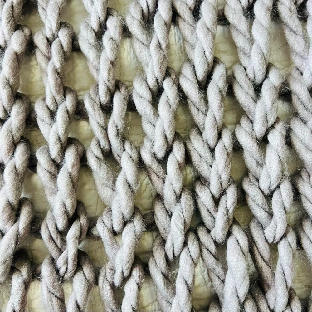 80”x85” Handmade Chunky Knit Throw Blanket , Soft & Cozy